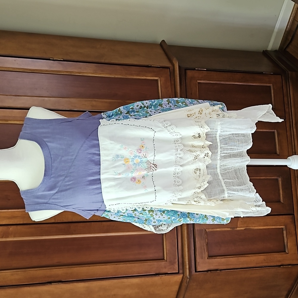 Funky Mulitlayered Top.  Size Medium to Large.  Made By 'Old Is New' in NC